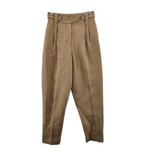 3.1 Phillip Lim Pleated Dress Pants Womens 2 XS Camel Tan High Rise Tapered Leg